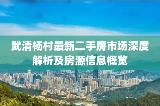 武清楊村最新二手房市場深度解析及房源信息概覽