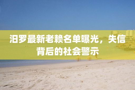 汨羅最新老賴名單曝光，失信背后的社會警示