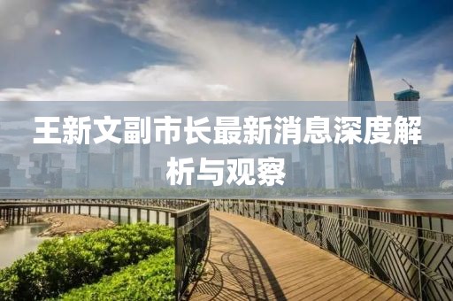 王新文副市長最新消息深度解析與觀察