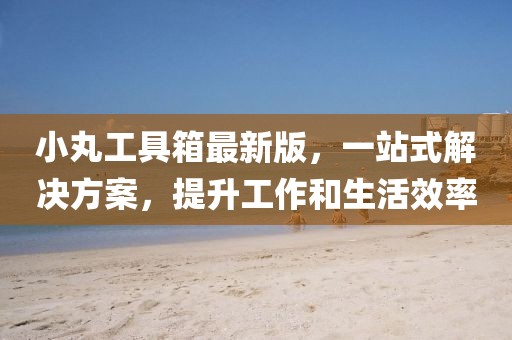 小丸工具箱最新版，一站式解決方案，提升工作和生活效率