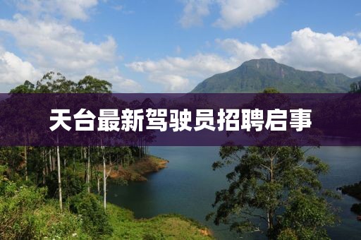 天臺最新駕駛員招聘啟事