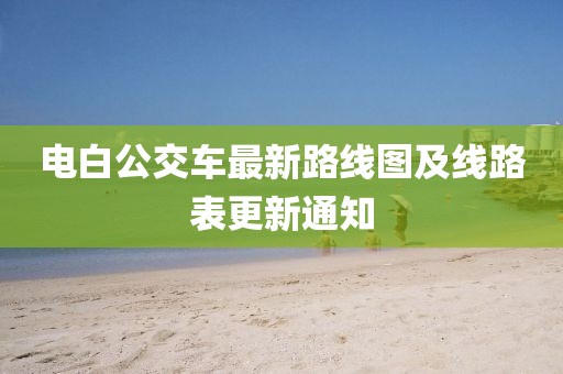 電白公交車最新路線圖及線路表更新通知