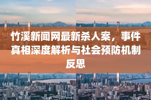 竹溪新聞網(wǎng)最新殺人案，事件真相深度解析與社會預(yù)防機制反思