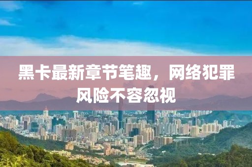 黑卡最新章節(jié)筆趣，網(wǎng)絡犯罪風險不容忽視