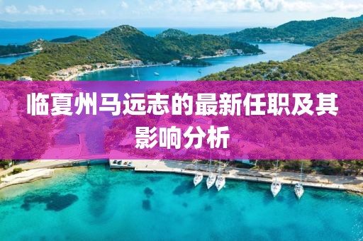 臨夏州馬遠(yuǎn)志的最新任職及其影響分析