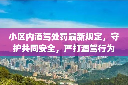 小區(qū)內(nèi)酒駕處罰最新規(guī)定，守護(hù)共同安全，嚴(yán)打酒駕行為