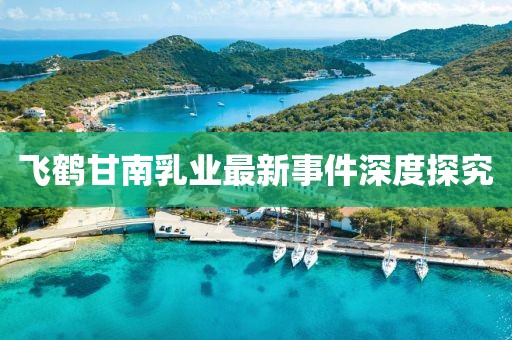 飛鶴甘南乳業(yè)最新事件深度探究
