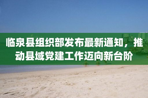 臨泉縣組織部發(fā)布最新通知，推動(dòng)縣域黨建工作邁向新臺(tái)階