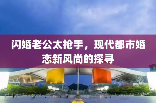 閃婚老公太搶手，現(xiàn)代都市婚戀新風(fēng)尚的探尋
