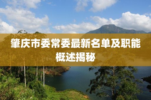 肇慶市委常委最新名單及職能概述揭秘