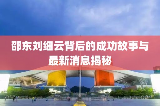 邵東劉細(xì)云背后的成功故事與最新消息揭秘