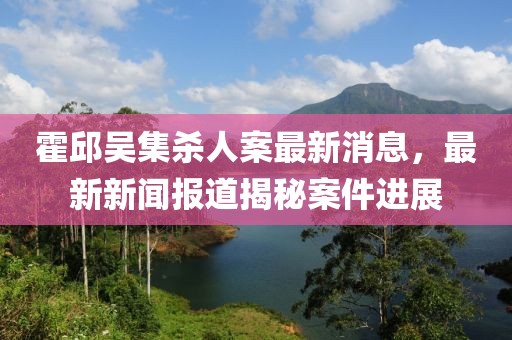 霍邱吳集殺人案最新消息，最新新聞報(bào)道揭秘案件進(jìn)展