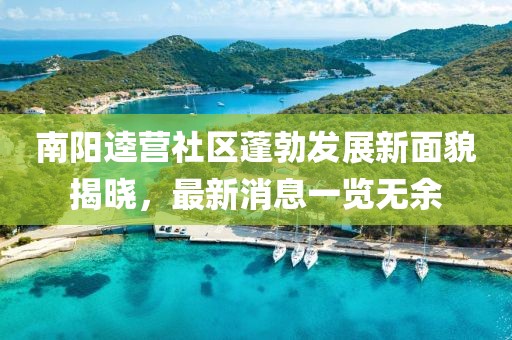 南陽逵營社區(qū)蓬勃發(fā)展新面貌揭曉，最新消息一覽無余