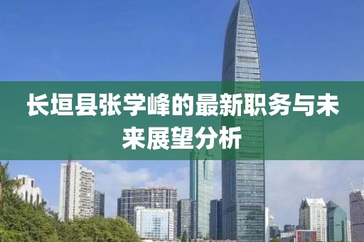 長垣縣張學(xué)峰的最新職務(wù)與未來展望分析