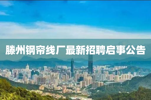 滕州鋼簾線廠最新招聘啟事公告