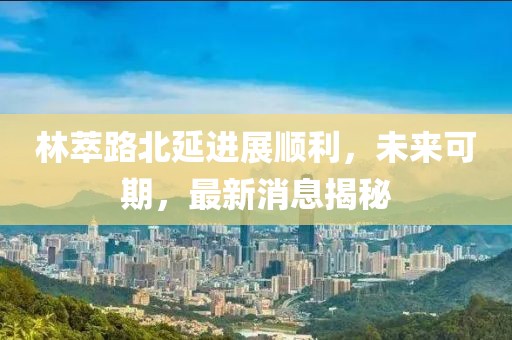 林萃路北延進(jìn)展順利，未來可期，最新消息揭秘