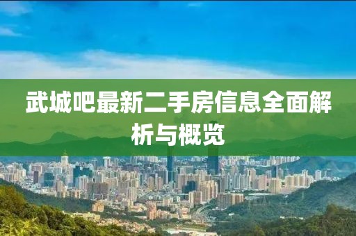 武城吧最新二手房信息全面解析與概覽