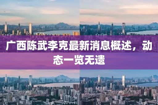 廣西陳武李克最新消息概述，動(dòng)態(tài)一覽無(wú)遺