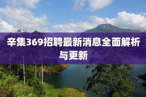 辛集369招聘最新消息全面解析與更新