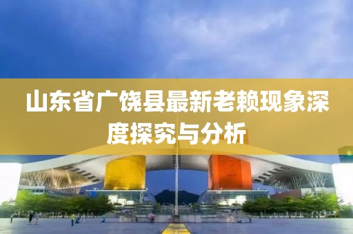 山東省廣饒縣最新老賴現(xiàn)象深度探究與分析