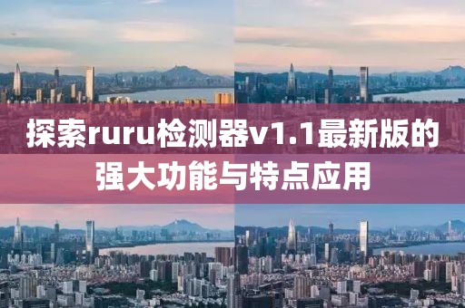探索ruru檢測器v1.1最新版的強(qiáng)大功能與特點(diǎn)應(yīng)用