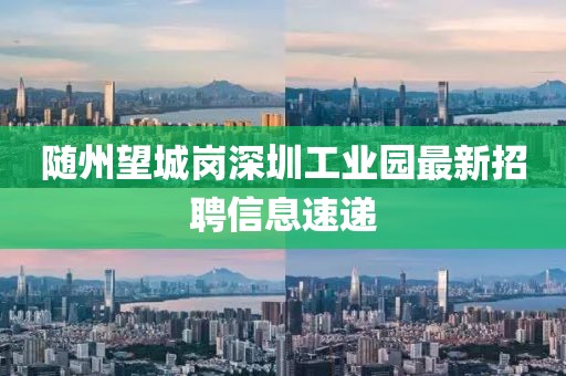隨州望城崗深圳工業(yè)園最新招聘信息速遞