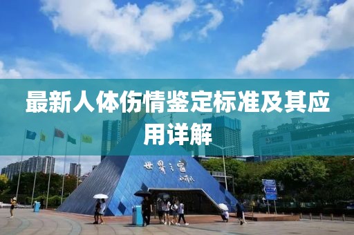 最新人體傷情鑒定標(biāo)準(zhǔn)及其應(yīng)用詳解