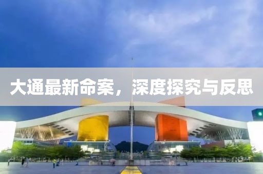 大通最新命案，深度探究與反思
