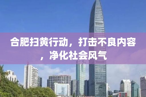 合肥掃黃行動(dòng)，打擊不良內(nèi)容，凈化社會(huì)風(fēng)氣