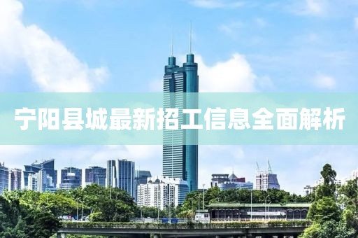 寧陽縣城最新招工信息全面解析