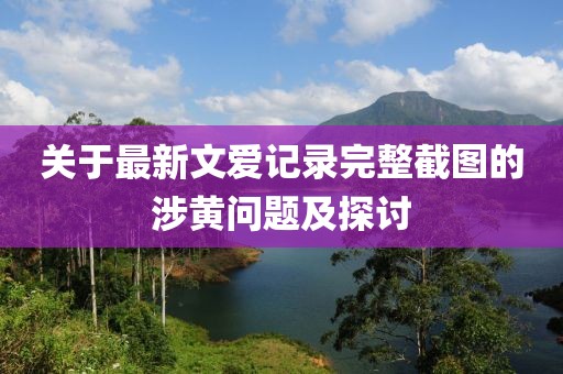關(guān)于最新文愛記錄完整截圖的涉黃問題及探討