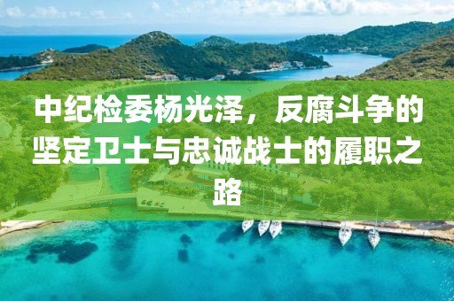 中紀(jì)檢委楊光澤，反腐斗爭的堅(jiān)定衛(wèi)士與忠誠戰(zhàn)士的履職之路