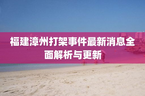 福建漳州打架事件最新消息全面解析與更新