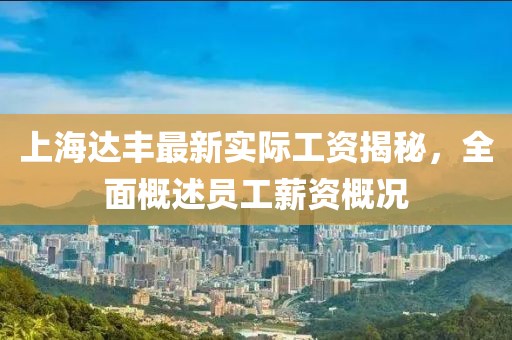 上海達(dá)豐最新實(shí)際工資揭秘，全面概述員工薪資概況