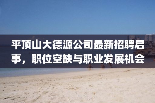 平頂山大德源公司最新招聘啟事，職位空缺與職業(yè)發(fā)展機會