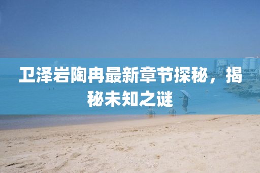 衛(wèi)澤巖陶冉最新章節(jié)探秘，揭秘未知之謎